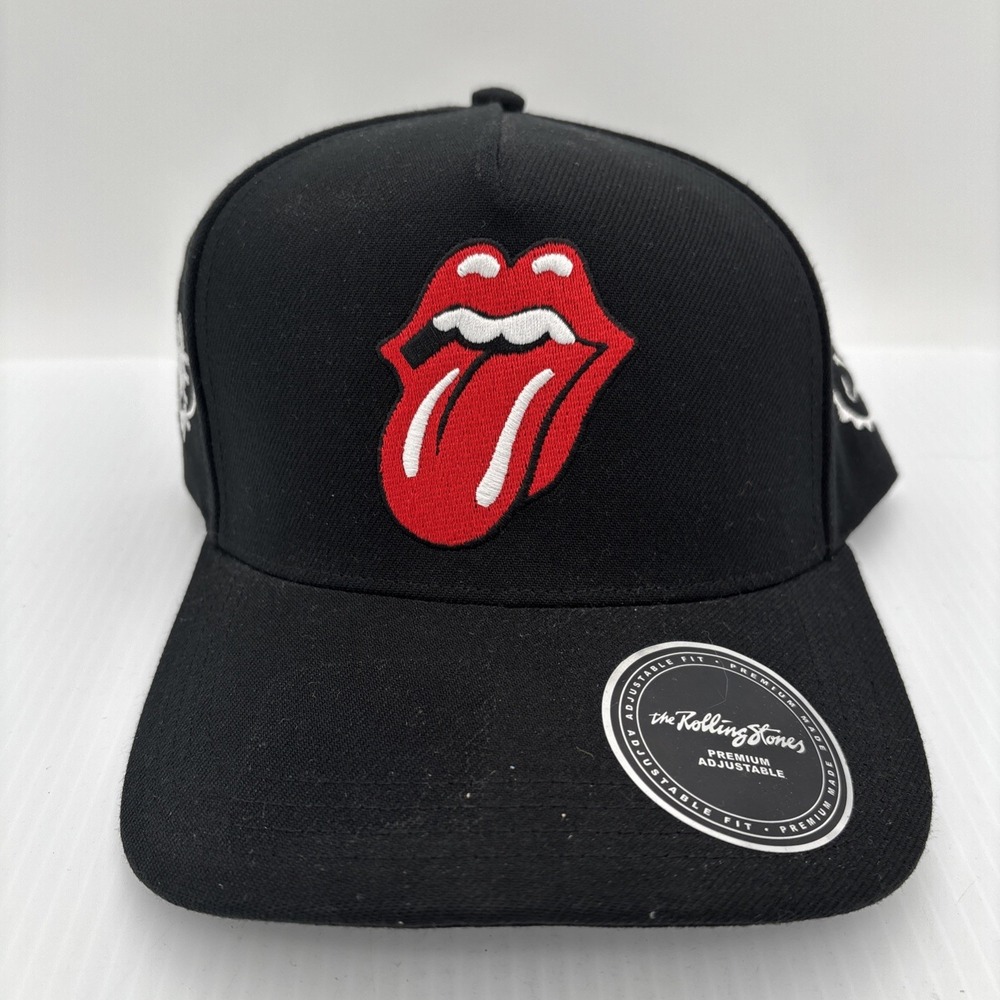 Rolling Stones Logo Hat Lids Exclusive Black Snapback Band Cap New